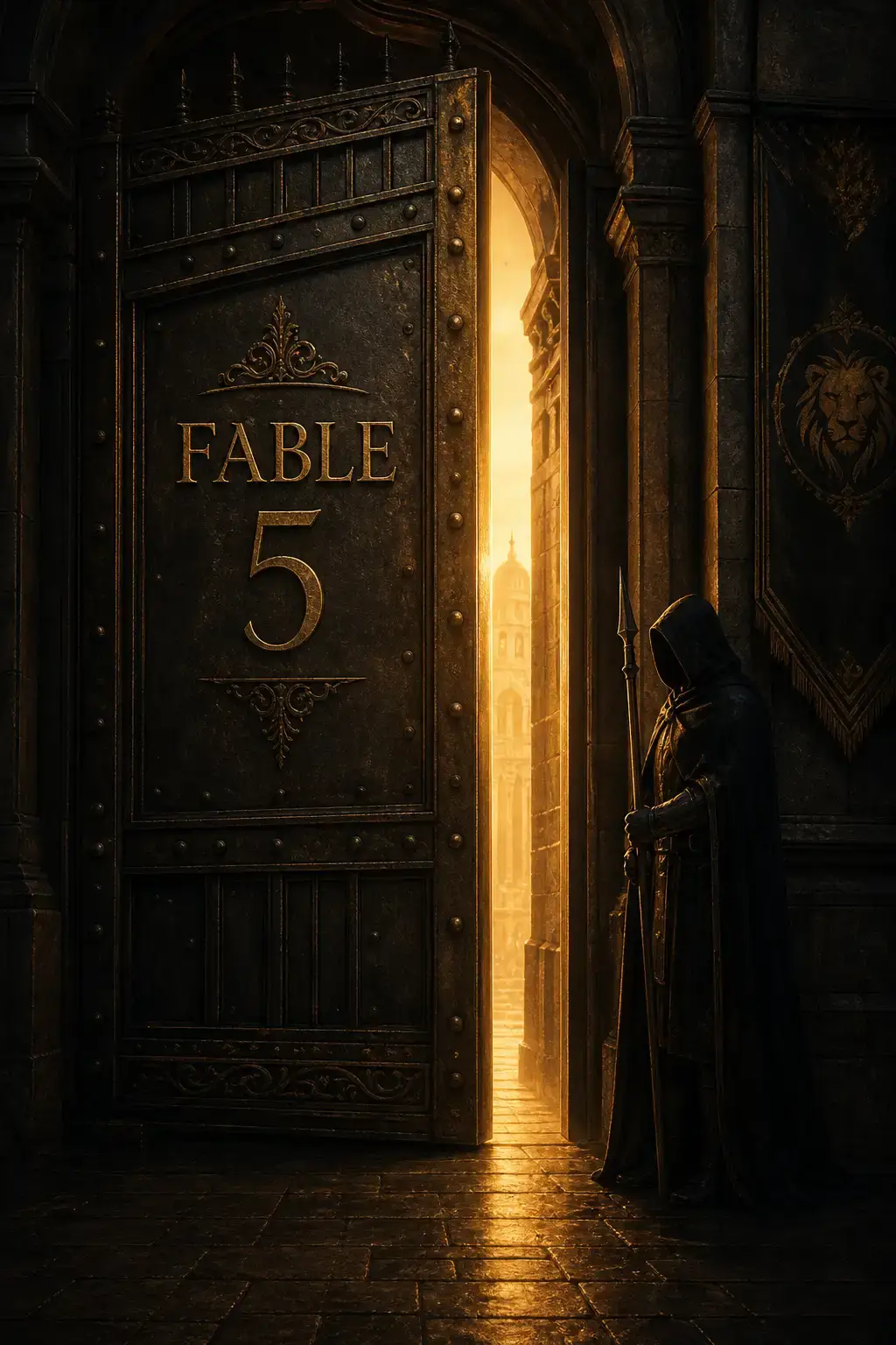Claude Fable 5 發布社論封面，暖黑底配 Fable 5 大字與 Mythos goes public 副標