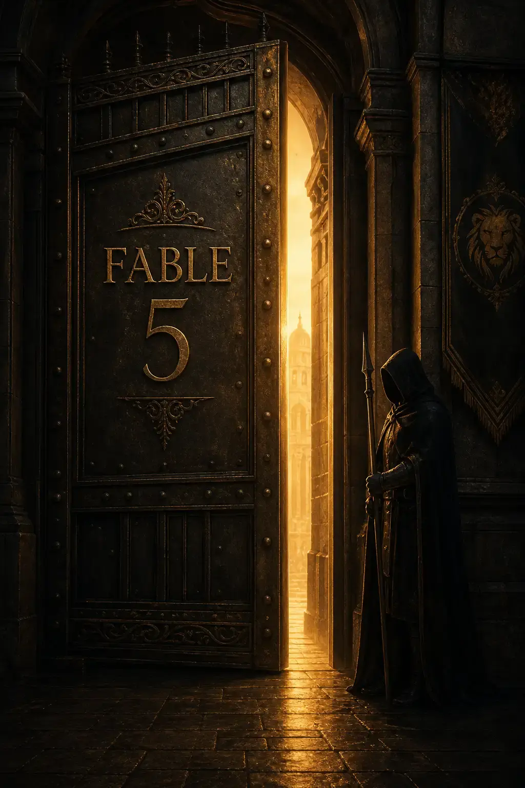 Claude Fable 5 發布社論封面，暖黑底配 Fable 5 大字與 Mythos goes public 副標